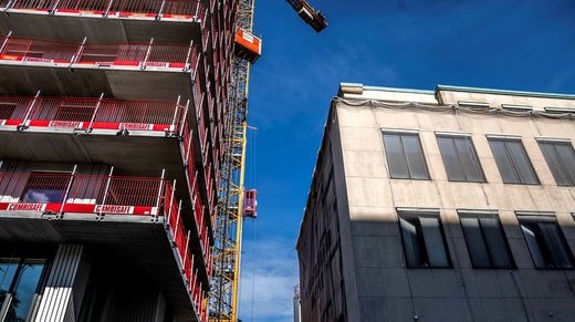 Construction pendant la période Corona sur Maria skolgata.
