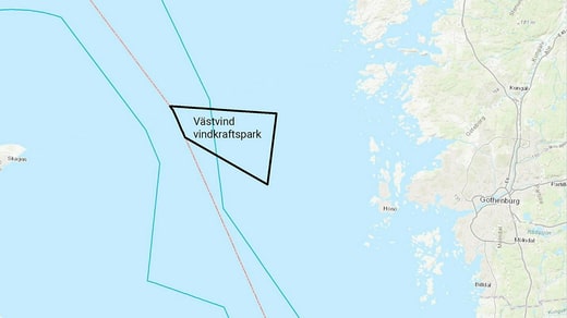 C'est ici, dans le Kattegat, à l'ouest des communes d'Öckerö et de Kungälv, qu'Eolus veut construire le parc Västvind. Avec le port de Göteborg comme partenaire mineur.
