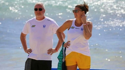 Tony Carlsson, entraîneur adjoint, et Heléne Bernhardtz, entraîneur national, lors du tournoi d'entraînement de l'équipe nationale masculine en Tunisie.