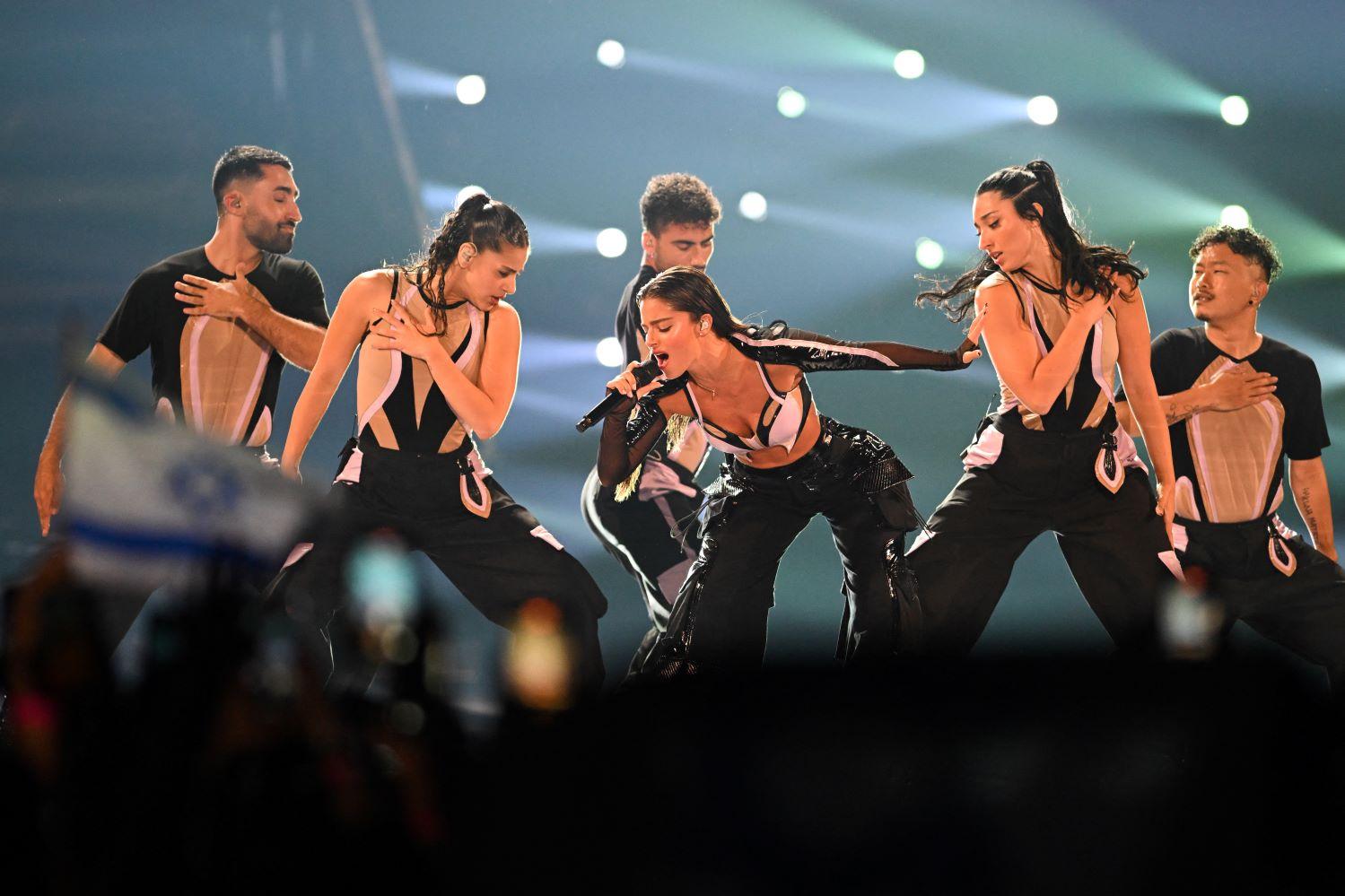 La chanteuse Noa Kirel représente Israël lors de la finale du concours Eurovision de la chanson 2023. Photo : AFP