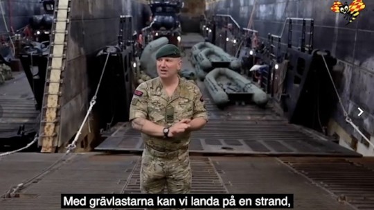 ROYAL NAVY HMS ALBION VISITING STOCKHOLM CREDIT : EXPRESSEN NOTE GRABS UNCLEAR https://www.expressen.se/nyheter/brittisk-man-hittad-dod-i-solna-fyra-gripna-for-mord/