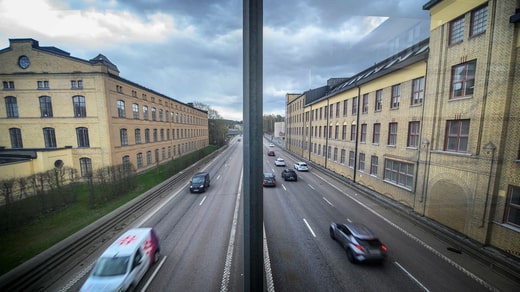 L'autoroute 40 coupe Borås en deux.
