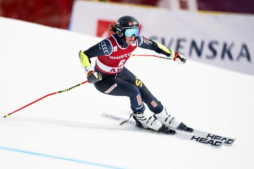 Sara Hector lors d'une course de slalom géant la saison dernière.
