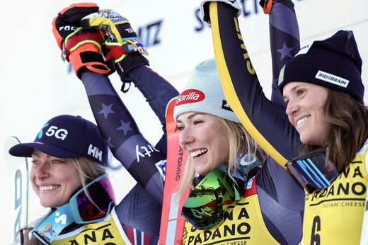 Les grandes compétitrices de slalom comme Ragnhild Mowinckel (Norvège, à gauche) et Mikaela Shiffrin (Etats-Unis, au centre) concourent également en super-G. La star suédoise Sara Hector (à droite) ne le fait pas - pour l'instant. La star suédoise Sara Hector (à droite) n'en fait pas partie - pour l'instant.