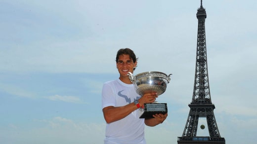 Paris et Rafael Nadal, une histoire d'amour. L'Espagnol a remporté 14 titres sur le gazon de Roland Garros.