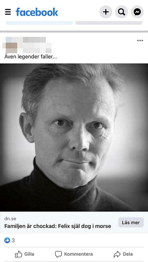 Exemple d'une publicité frauduleuse avec le réalisateur Felix Herngren.