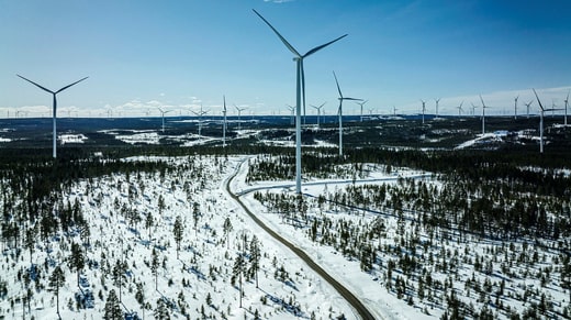 Le parc éolien de Markbygden, situé près de Piteå, est le plus grand parc éolien terrestre d'Europe et comprend Markbygden Ett.