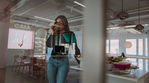 Bianca Ingrosso au bureau de Caia.