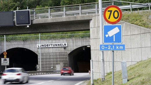 Les radars installés dans le tunnel de Lundby à Göteborg sont l'un de ceux qui ont arrêté le plus d'automobilistes l'année dernière.