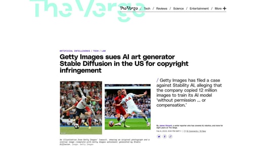 L'image des footballeurs est l'une des preuves présentées par Getty Images. À gauche, l'original, à droite, l'image de l'IA. On y trouve également des traces du logo Getty.