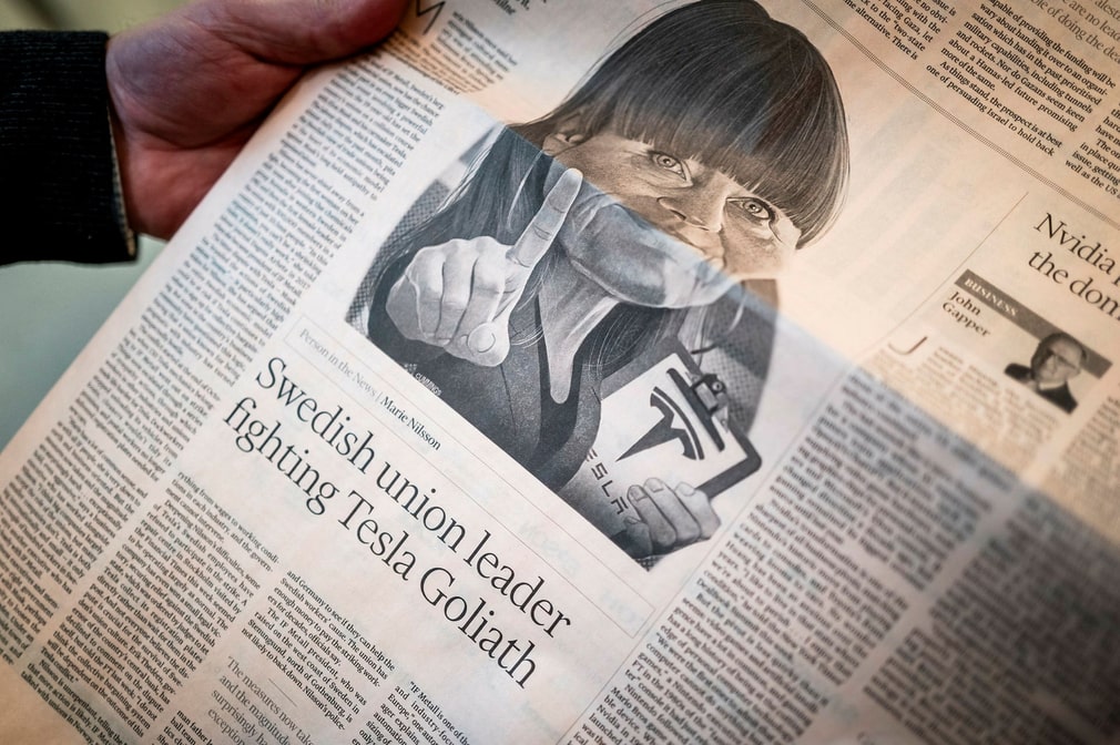 Le Financial Times a fait grand cas de la gestion des conflits par Marie Nilsson dans le cadre de Tesla. Le journal la compare à David combattant Goliath.