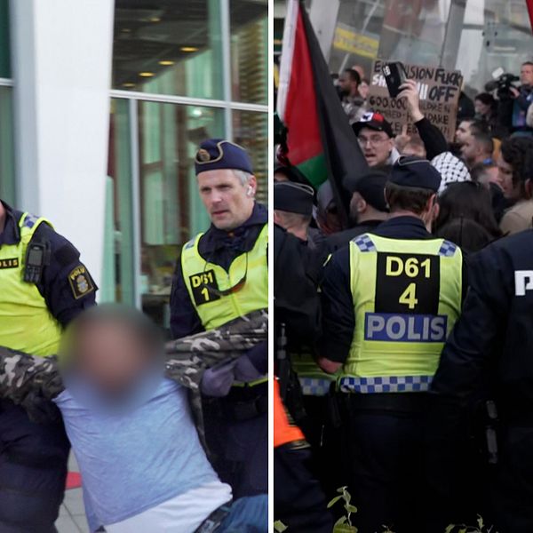Manifestation devant l'arène de Malmö Eurovision 2024